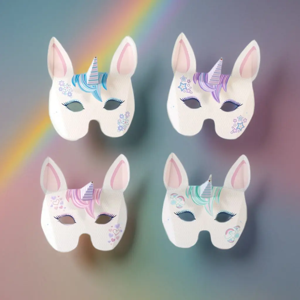 Cardboard Unicorn Masks - cropped