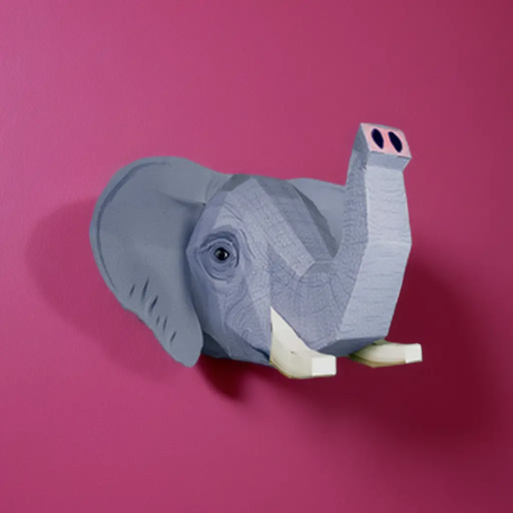 Cardboard Elephant Head - cropped