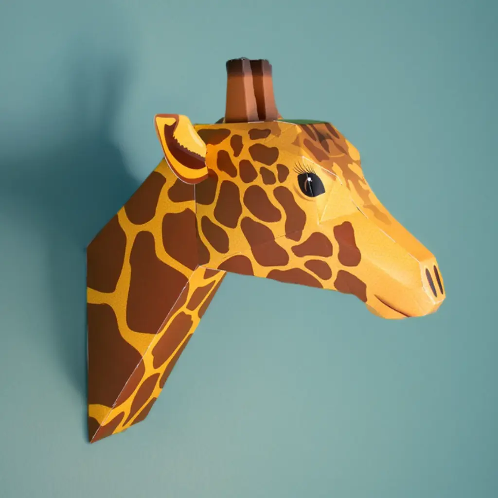 Cardboard Giraffe Head - cropped