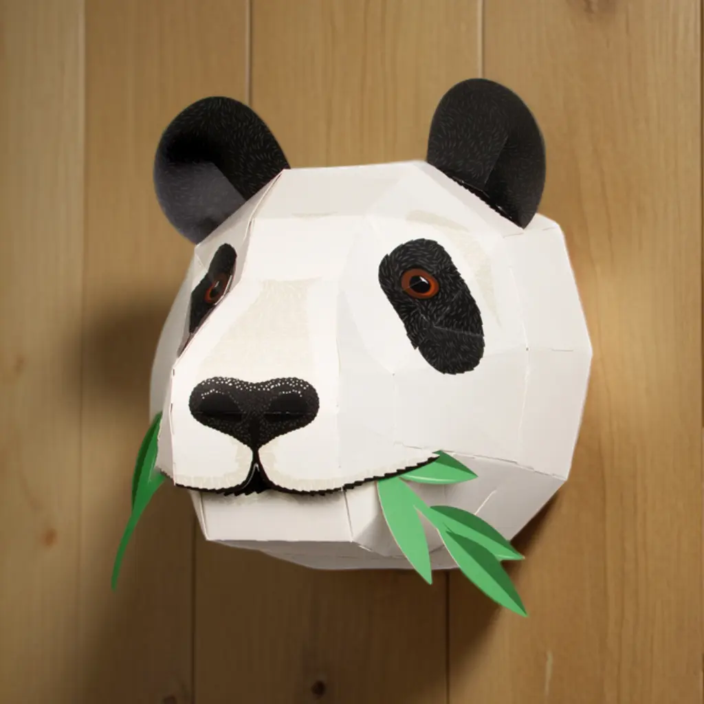 Cardboard Panda Head - cropped