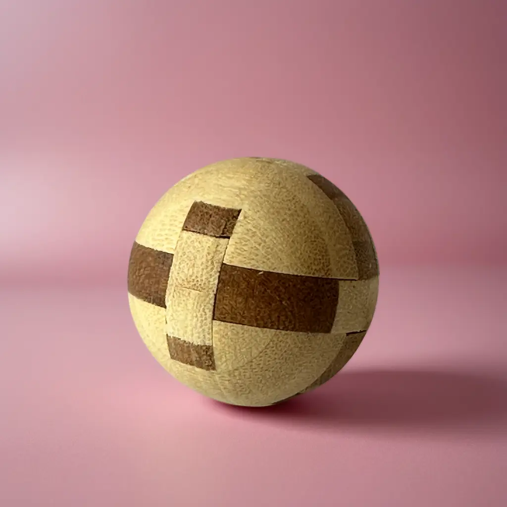 Wooden Ball Lock Puzzle Solved